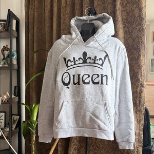 Queen Gray Hoodie with Crown Design
